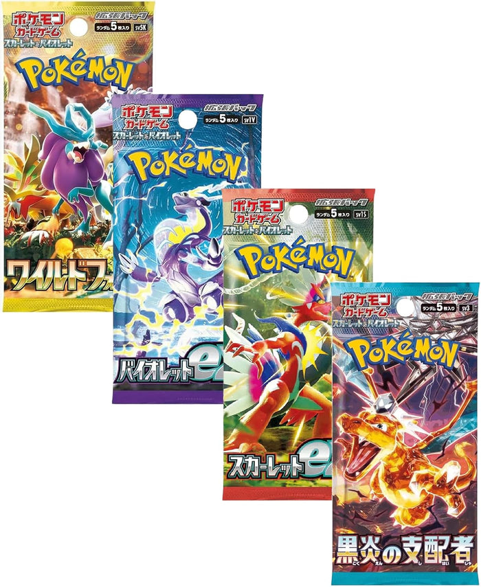 Japanese Pokémon Card Mystery Bundle – 4 Sealed Booster Packs | Authentic Random Packs from Japan
