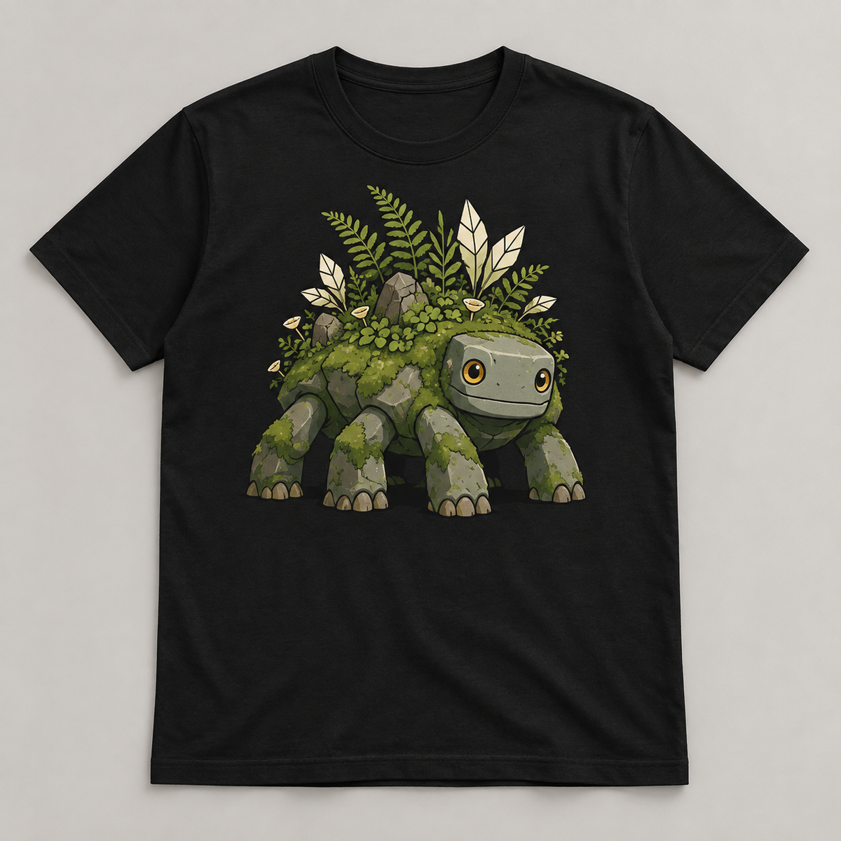 Mossback Graphic T-Shirt – Black, original monster front graphic digital mockup