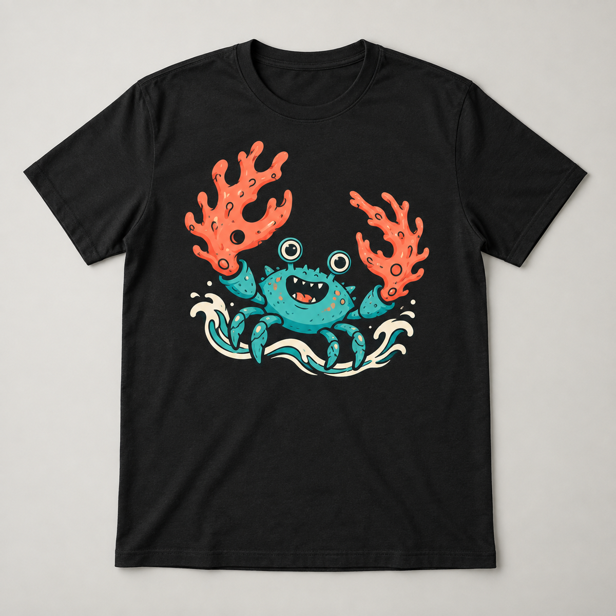 Tideclaw Graphic T-Shirt – Black, original monster front graphic digital mockup